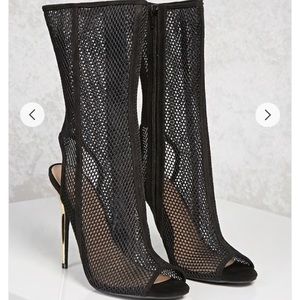 Mesh Knit Stiletto Boots